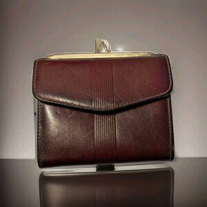 Vintage Imperiana Genuine Burgundy Leather Change Purse/ Wallet